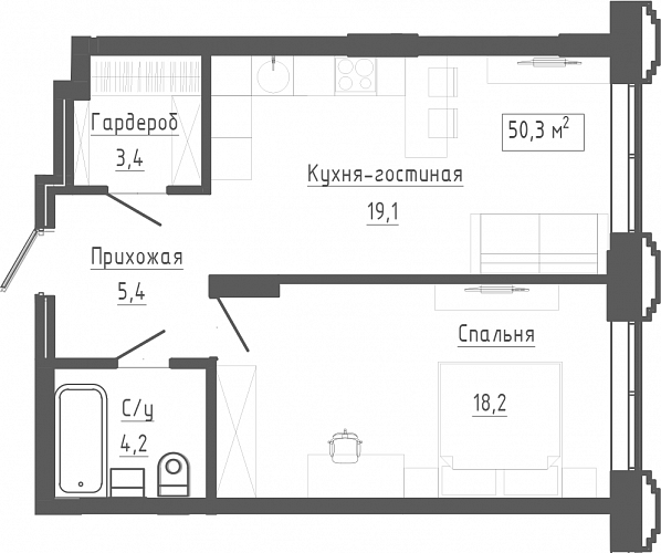 2к квартира