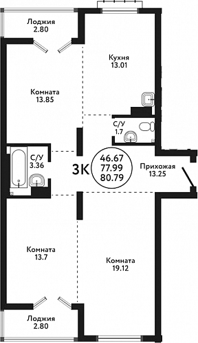3к квартира