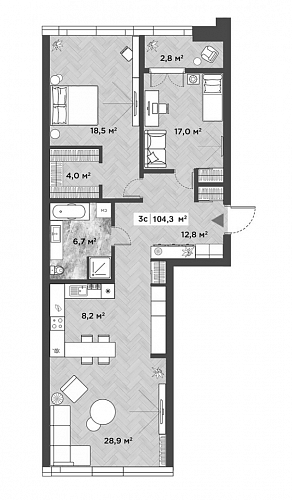 3к квартира