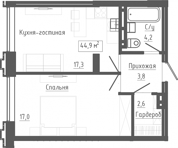 2к квартира