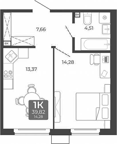 1к квартира
