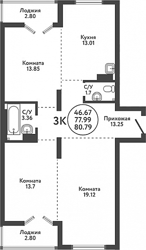 3к квартира