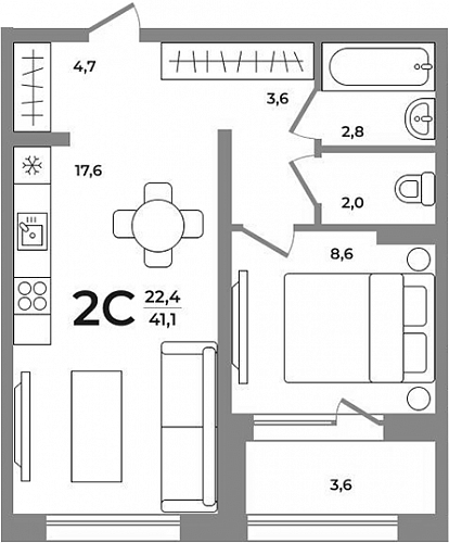 2к квартира