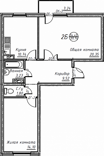 2к квартира