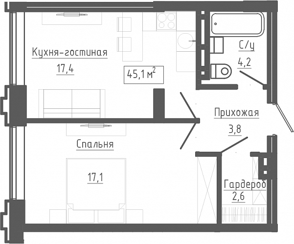 2к квартира