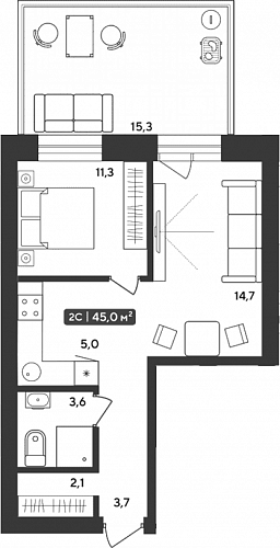 2к квартира
