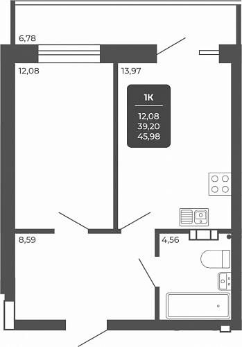 1к квартира
