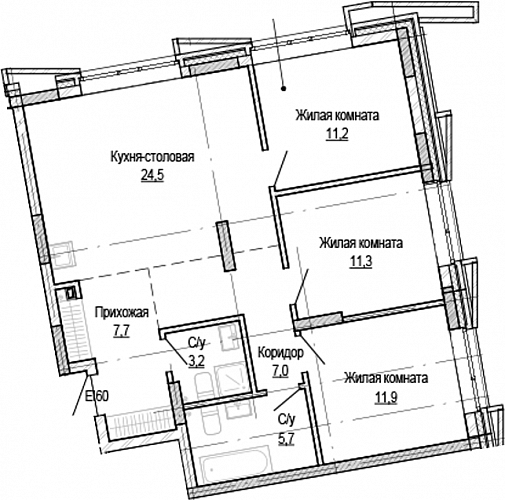 3к квартира