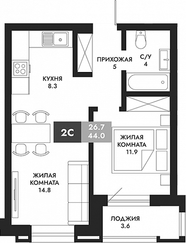 2к квартира