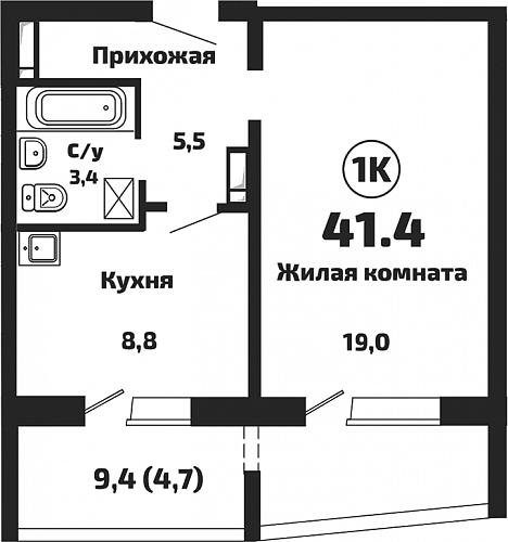 1к квартира