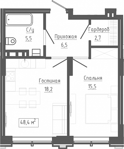 2к квартира