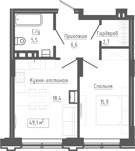2к квартира