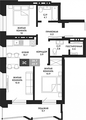 3к квартира