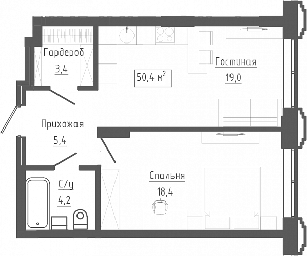 2к квартира