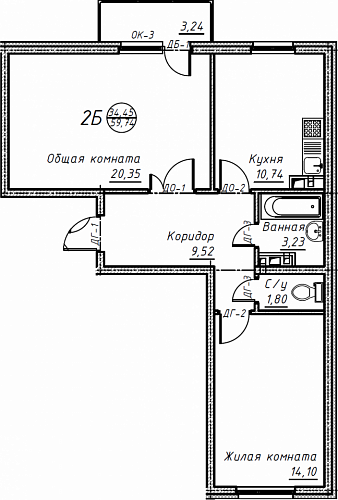 2к квартира