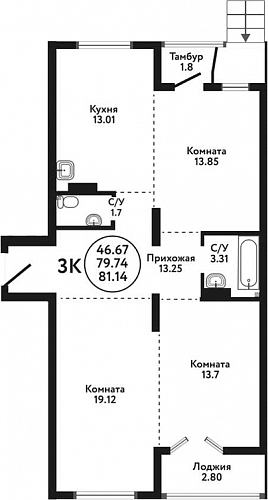 3к квартира