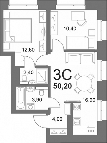 3к квартира