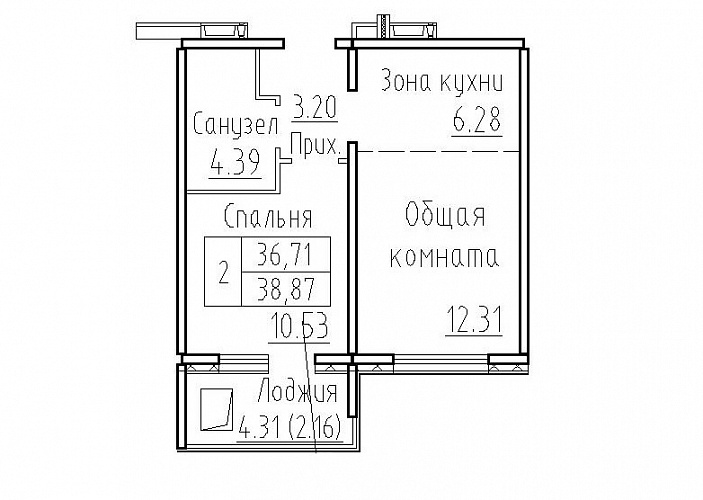 2к квартира