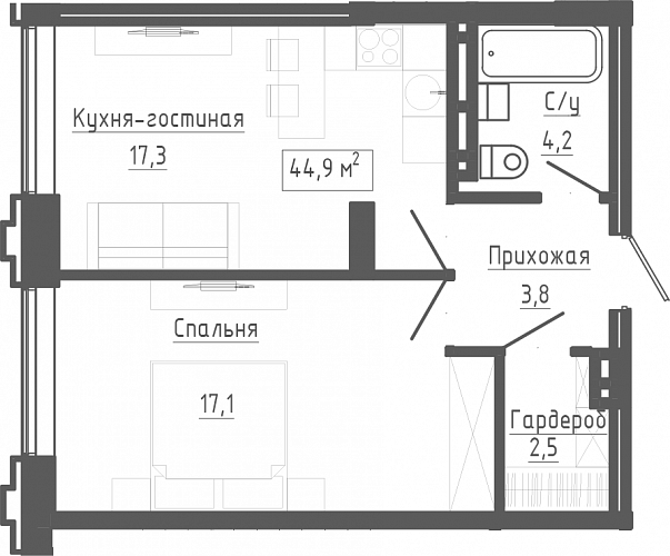 2к квартира