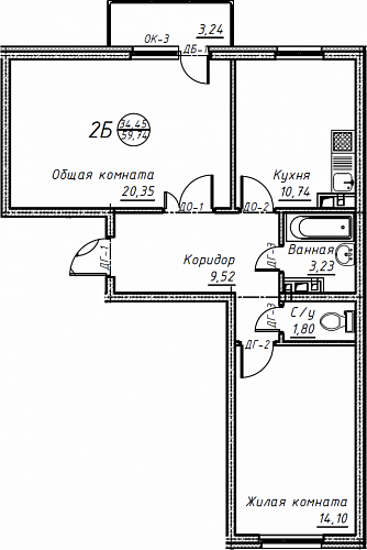 2к квартира