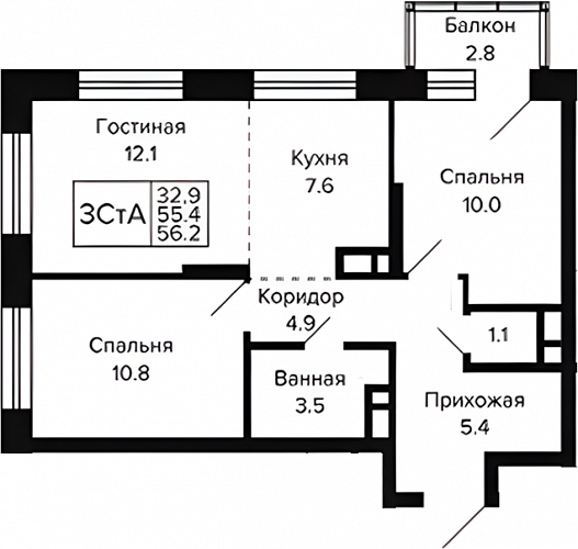 3к квартира