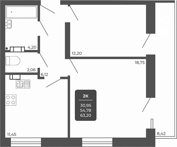 2к квартира